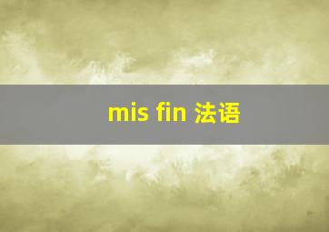 mis fin 法语